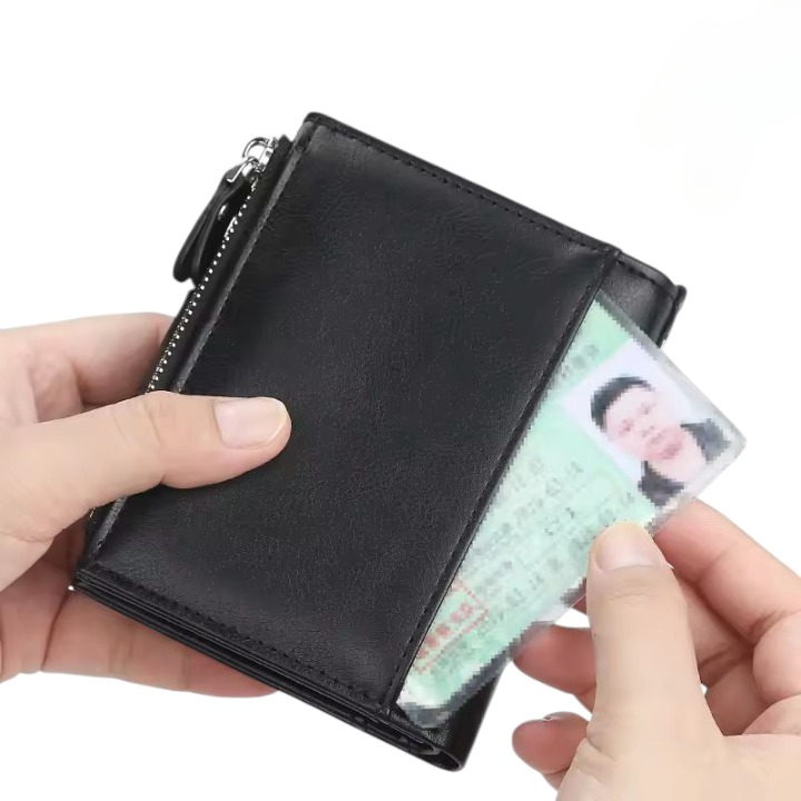 Genuine Baellerry Buffalo Leather Wallet Classic Trifold Edition - Fashion Accessory Designed For Cash Storage And Daily Carry Routine - Black