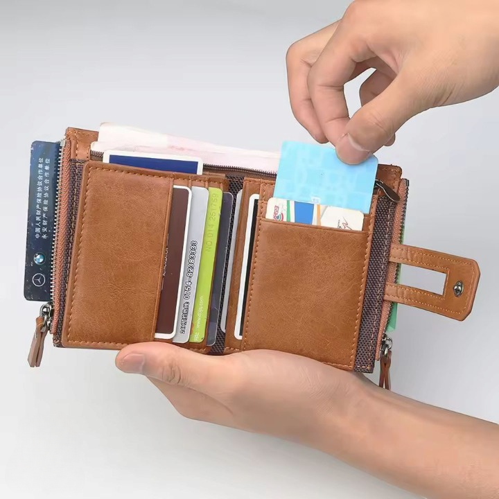 Genuine Baellerry Buffalo Leather Wallet Classic Trifold Edition - Fashion Accessory Designed For Cash Storage And Daily Carry Routine - Black