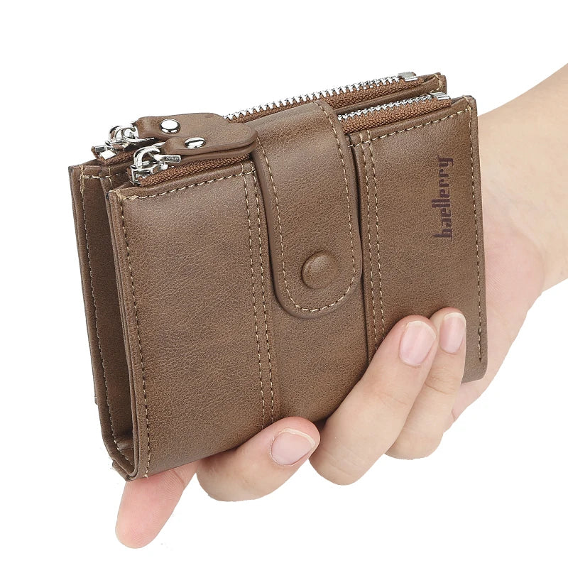 Genuine Baellerry Buffalo Leather Wallet Classic Trifold Edition - Fashion Accessory Designed For Cash Storage And Daily Carry Routine - Black