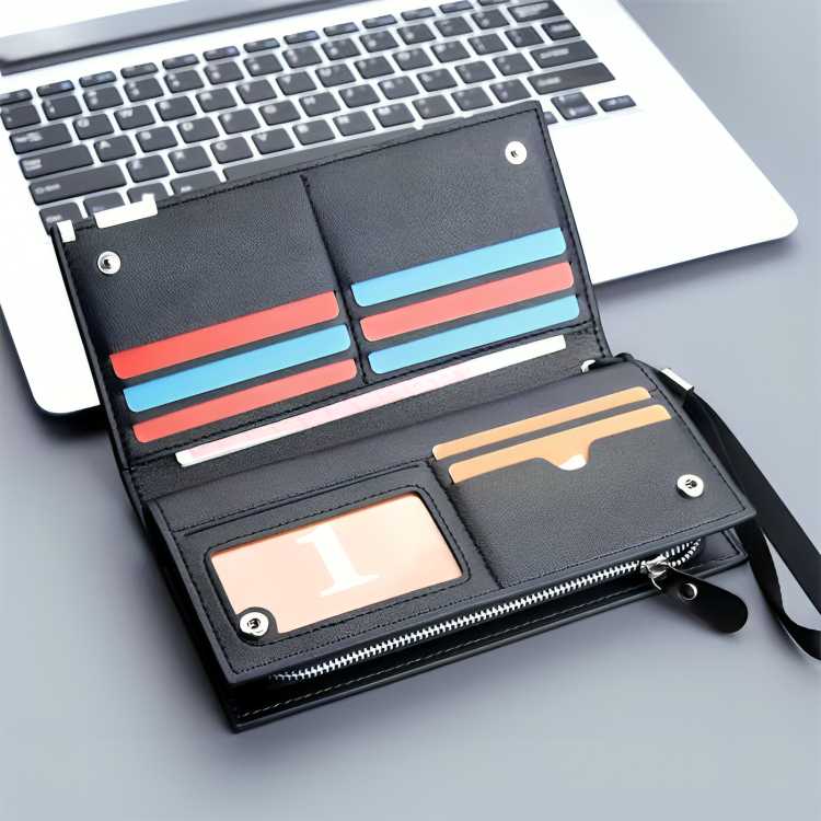Baellerry Long Wallet For Men And Women - Fashion Accessory Designed For Cash Storage And Daily Carry Routine - Black