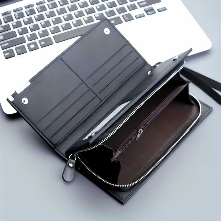 Baellerry Long Wallet For Men And Women - Fashion Accessory Designed For Cash Storage And Daily Carry Routine - Black